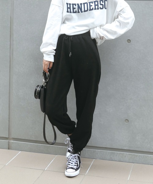 CORNERS（コーナーズ）の「ワッフルジョガーパンツ（スウェットパンツ・レディース・ブラック/ブラウン/ブルー/杢グレー・M）」の14枚目の写真