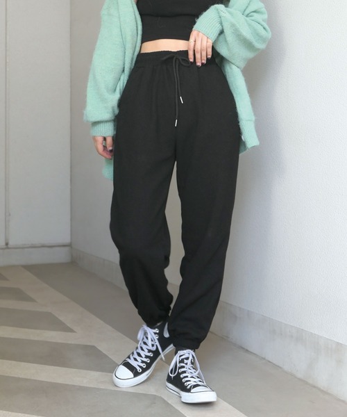 CORNERS（コーナーズ）の「ワッフルジョガーパンツ（スウェットパンツ・レディース・ブラック/ブラウン/ブルー/杢グレー・M）」の12枚目の写真