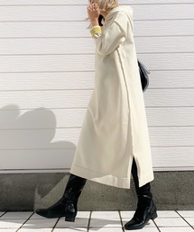 Q | ダンボールニットフードワンピース(ワンピース)