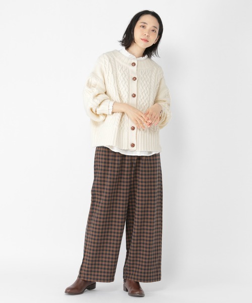 studio CLIP（スタディオクリップ）の「5ゲージケーブルアウターカーディガン（カーディガン/ボレロ・レディース・ライトグレー/ブラウン/アイボリー・FREE）」の11枚目の写真