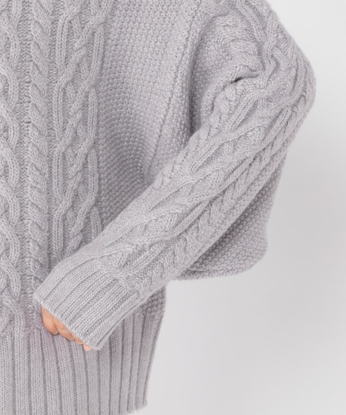 studio CLIP（スタディオクリップ）の「5ゲージケーブルアウターカーディガン（カーディガン/ボレロ・レディース・ライトグレー/ブラウン/アイボリー・FREE）」の8枚目の写真