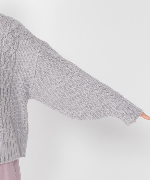 studio CLIP（スタディオクリップ）の「5ゲージケーブルアウターカーディガン（カーディガン/ボレロ・レディース・ライトグレー/ブラウン/アイボリー・FREE）」の10枚目の写真