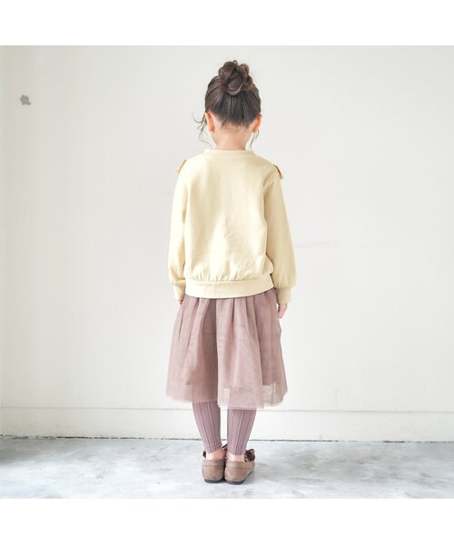 apres les cours（アプレレクール）の「襟レーストレーナー（スウェット・キッズ・イエロー/ベージュ/ピンク/アイボリー/サックスブルー/ミント・120/90/110/80/100/130/140）」の16枚目の写真