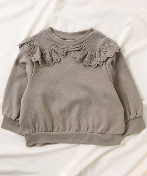 apres les cours（アプレレクール）の「襟レーストレーナー（スウェット・キッズ・イエロー/ベージュ/ピンク/アイボリー/サックスブルー/ミント・120/90/110/80/100/130/140）」の21枚目の写真