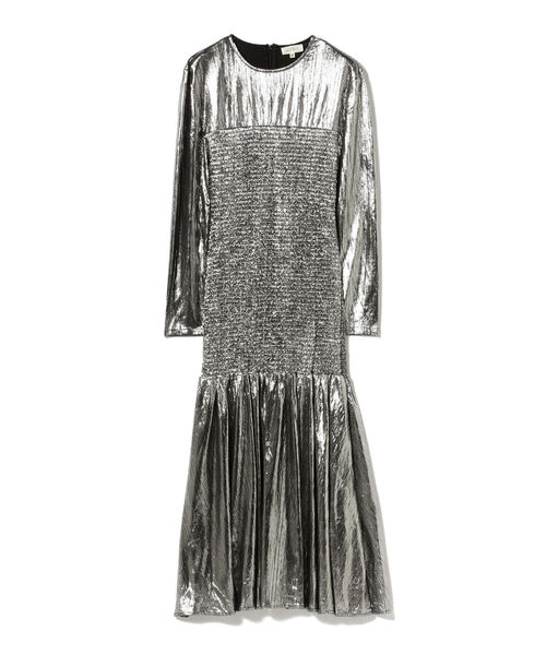 Ray BEAMS（レイビームス）の「GHOSPELL / Icicle Shirring Midi Dress（ワンピース・レディース・シルバー・SMALL）」の2枚目の写真