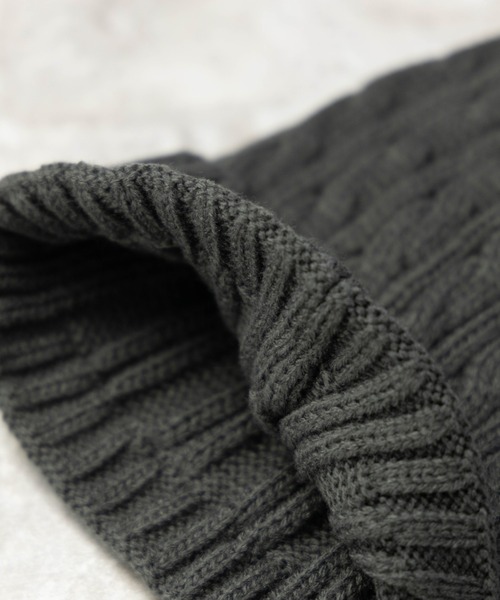 newhattan(ニューハッタン)の「NEWHATTAN アクリル ケーブルニットキャップ(ニットキャップ/ビーニー・メンズ・ワイン/ブラック/チャコール/オリーブ/パープル/ダークブラウン/グレー・FREE)」の9枚目の写真