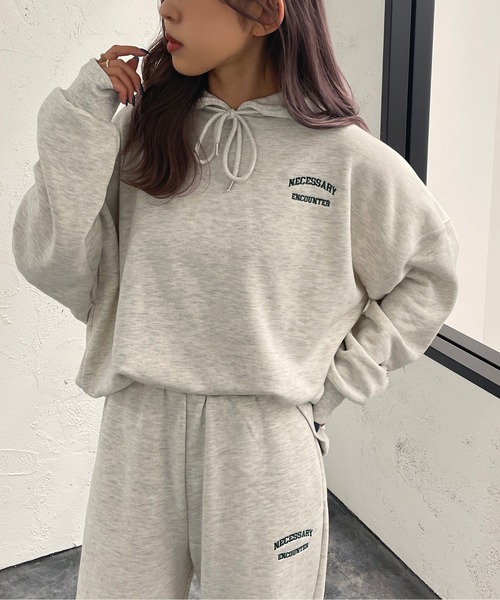 apres jour mignon（アプレジュールミニョン）の「刺繍ロゴ入りフーディー【SETUP着用可能】【ZOZOTOWN限定アイテム】（パーカー・レディース・ブラック/パープル/ナチュラル/ダークグリーン・X-LARGE/フリー）」の14枚目の写真