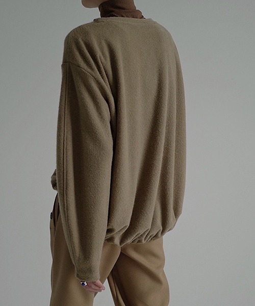 Gather round hem wool tops chw22s015