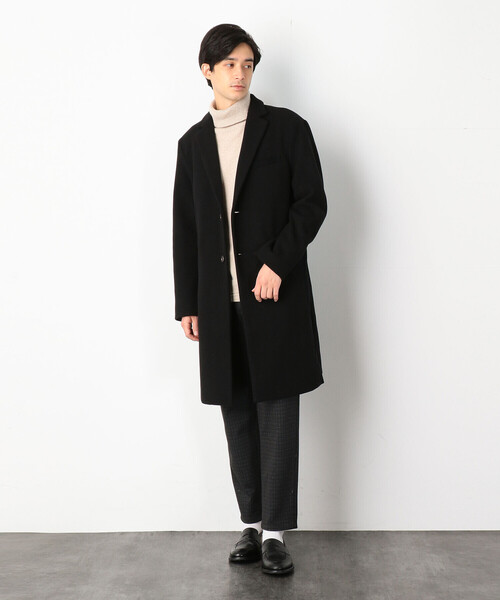 COMME CA COMMUNE(コムサコミューン)の「フェイクメルトン チェスターコート(チェスターコート・メンズ・ブラック/ネイビー・SMALL/MEDIUM/LARGE)」の17枚目の写真