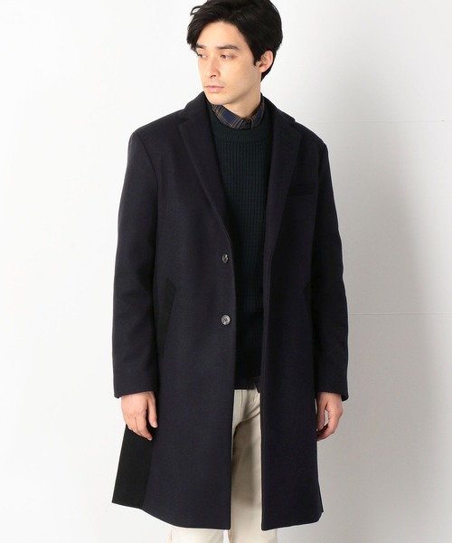 COMME CA COMMUNE(コムサコミューン)の「フェイクメルトン チェスターコート(チェスターコート・メンズ・ブラック/ネイビー・SMALL/MEDIUM/LARGE)」の2枚目の写真