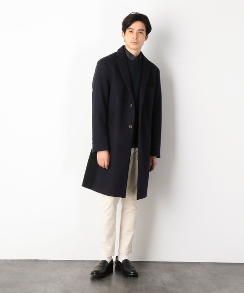 COMME CA COMMUNE(コムサコミューン)の「フェイクメルトン チェスターコート(チェスターコート・メンズ・ブラック/ネイビー・SMALL/MEDIUM/LARGE)」の4枚目の写真