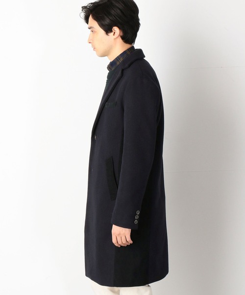 COMME CA COMMUNE(コムサコミューン)の「フェイクメルトン チェスターコート(チェスターコート・メンズ・ブラック/ネイビー・SMALL/MEDIUM/LARGE)」の6枚目の写真