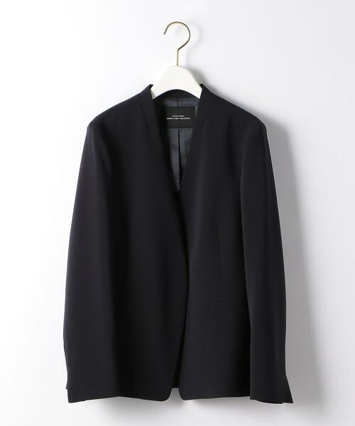 ノーカラージャケット ブラック　グリーンレーベルリラクシング ネイビー green label relaxing（グリーンレーベルリラクシング）の