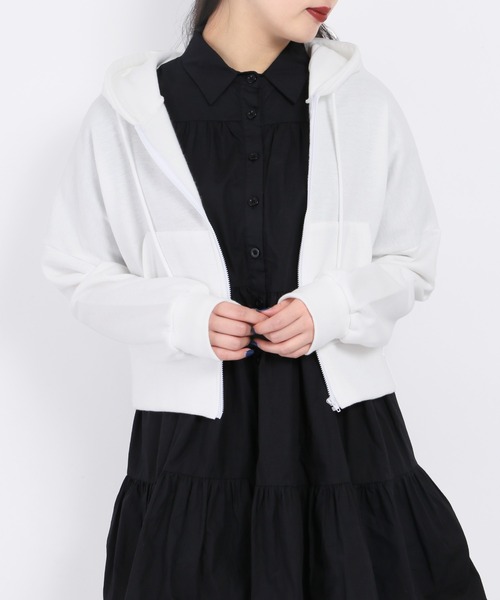 WC（ダブル シー）の「ショートZIPパーカー（パーカー・レディース・ブラック/ホワイト・FREE）」の5枚目の写真