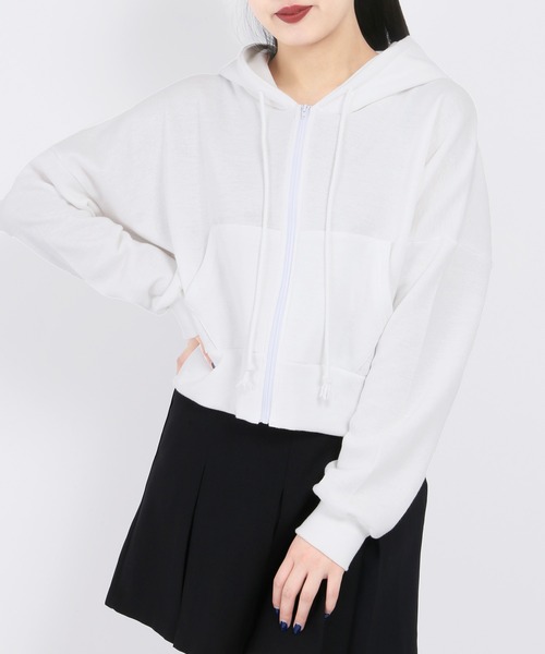 WC（ダブル シー）の「ショートZIPパーカー（パーカー・レディース・ブラック/ホワイト・FREE）」の6枚目の写真