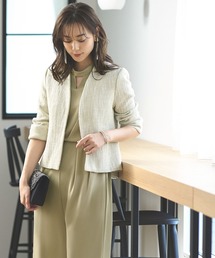 パンツスーツ ノーカラージャケット」に該当するレディース