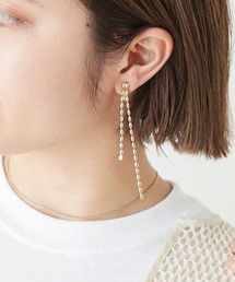 ライスパールチェーンイヤリング