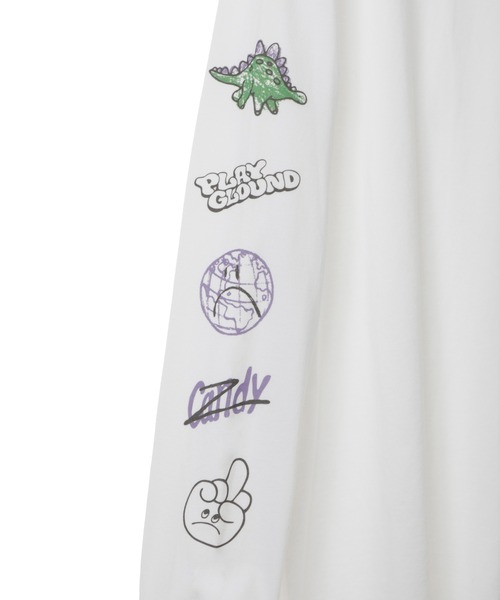 Candy Stripper（キャンディストリッパー）の「PLAYGROUND L/S Tシャツ（Tシャツ/カットソー・レディース・ブラック/オフホワイト/ヘザーグレー・2）」の11枚目の写真