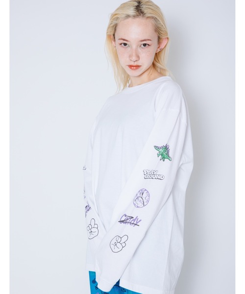 Candy Stripper（キャンディストリッパー）の「PLAYGROUND L/S Tシャツ（Tシャツ/カットソー・レディース・ブラック/オフホワイト/ヘザーグレー・2）」の4枚目の写真