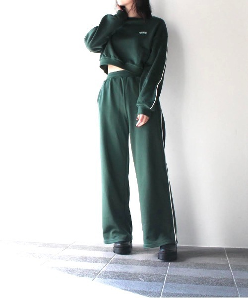 one way（ワンウェイ）の「パイピングワイドスウェットパンツ（スウェットパンツ・レディース・ライトグレー/ブラック/ホワイト/ライトグリーン・M）」の4枚目の写真