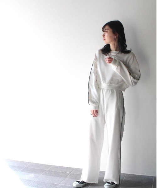 one way（ワンウェイ）の「パイピングワイドスウェットパンツ（スウェットパンツ・レディース・ライトグレー/ブラック/ホワイト/ライトグリーン・M）」の22枚目の写真