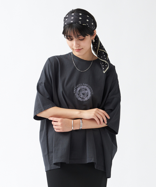 TICCA（ティッカ）の「【TICCA】別注ロゴTシャツ（Tシャツ/カットソー・レディース・ブラック/ベージュ/ピンク・フリー）」の5枚目の写真