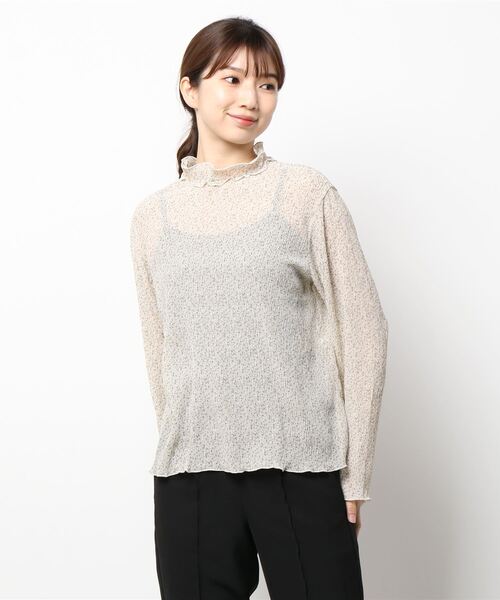 ehka sopo（エヘカソポ）の「シワ加工花柄メローブラウス（シャツ/ブラウス・レディース・ピンク/イエロー/キナリ・ﾌﾘ-）」の6枚目の写真