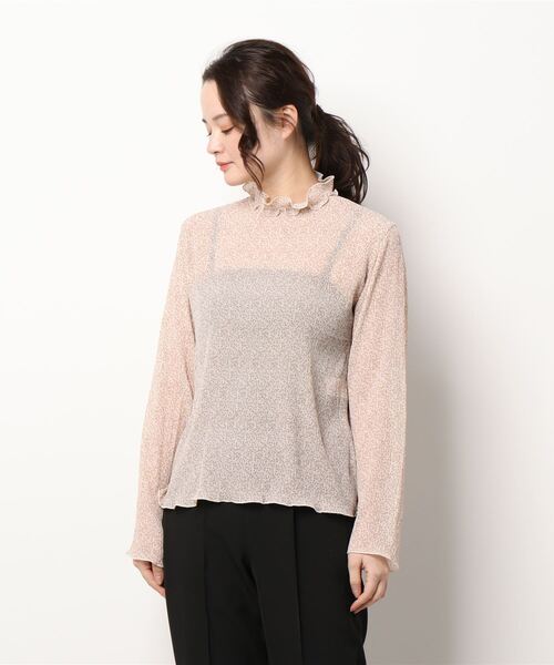 ehka sopo（エヘカソポ）の「シワ加工花柄メローブラウス（シャツ/ブラウス・レディース・ピンク/イエロー/キナリ・ﾌﾘ-）」の7枚目の写真