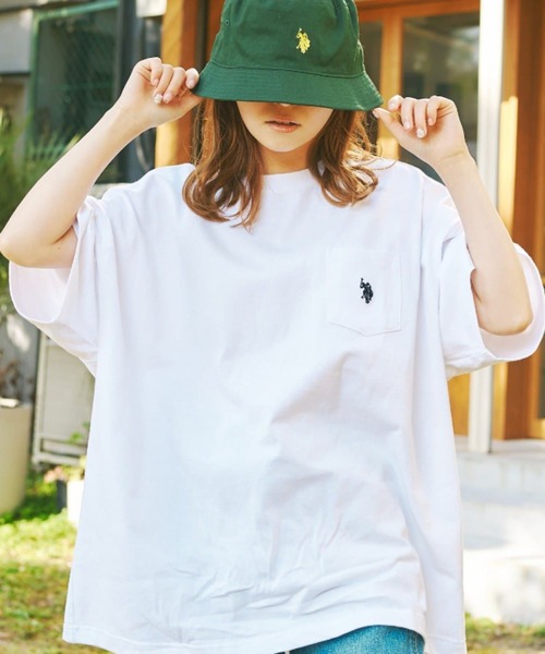 U.S. POLO ASSN.（ユーエスポロアッスン）の「1ポイント刺繍Tシャツ（Tシャツ/カットソー・メンズ・ホワイト/チャコールグレー/ブルー/グリーン/マスタード・SMALL/MEDIUM/LARGE/X-LARGE）」の2枚目の写真