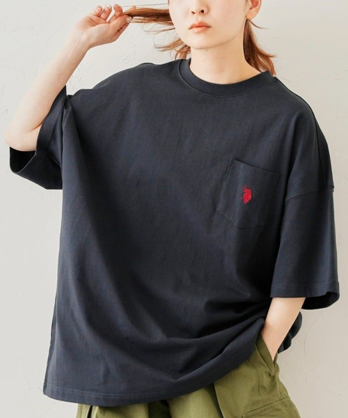 U.S. POLO ASSN.（ユーエスポロアッスン）の「1ポイント刺繍Tシャツ（Tシャツ/カットソー・メンズ・ホワイト/チャコールグレー/ブルー/グリーン/マスタード・SMALL/MEDIUM/LARGE/X-LARGE）」の3枚目の写真
