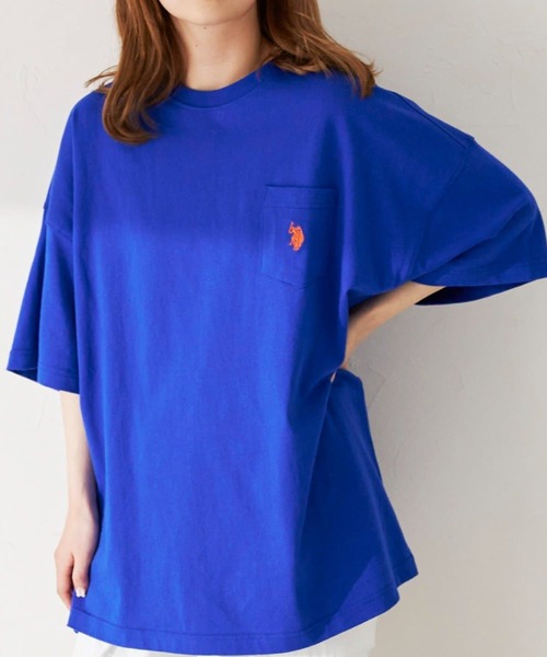 U.S. POLO ASSN.（ユーエスポロアッスン）の「1ポイント刺繍Tシャツ（Tシャツ/カットソー・メンズ・ホワイト/チャコールグレー/ブルー/グリーン/マスタード・SMALL/MEDIUM/LARGE/X-LARGE）」の4枚目の写真