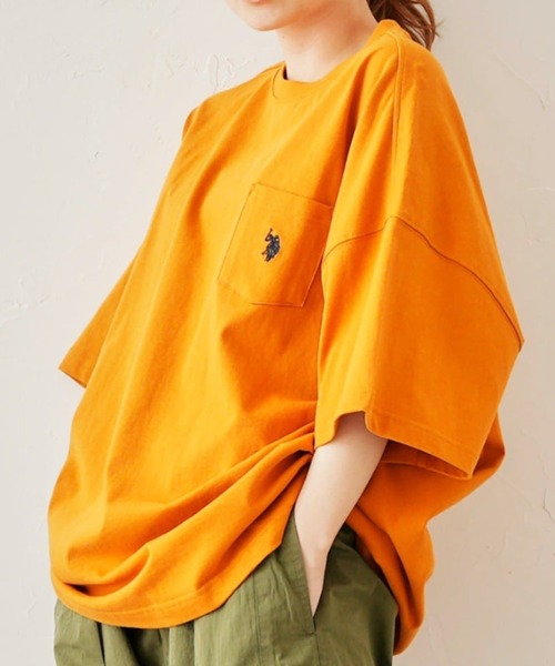 U.S. POLO ASSN.（ユーエスポロアッスン）の「1ポイント刺繍Tシャツ（Tシャツ/カットソー・メンズ・ホワイト/チャコールグレー/ブルー/グリーン/マスタード・SMALL/MEDIUM/LARGE/X-LARGE）」の5枚目の写真