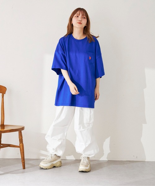 U.S. POLO ASSN.（ユーエスポロアッスン）の「1ポイント刺繍Tシャツ（Tシャツ/カットソー・メンズ・ホワイト/チャコールグレー/ブルー/グリーン/マスタード・SMALL/MEDIUM/LARGE/X-LARGE）」の8枚目の写真