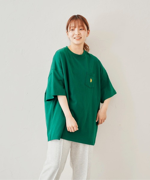 U.S. POLO ASSN.（ユーエスポロアッスン）の「1ポイント刺繍Tシャツ（Tシャツ/カットソー・メンズ・ホワイト/チャコールグレー/ブルー/グリーン/マスタード・SMALL/MEDIUM/LARGE/X-LARGE）」の14枚目の写真