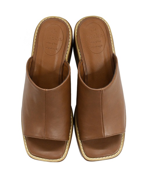 NOFALL（ノーフォール）の「厚底スクエアトゥミュールサンダル（サンダル・レディース・ホワイト/ブラック/ブラウン/ベージュ・S/M/L/LL）」の15枚目の写真