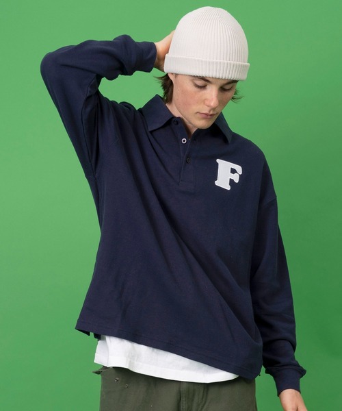 FILA(フィラ)の「FILA/フィラ ワッペンロゴ刺繍 ナンバリング 綿100% ドロップショルダー 長袖ポロシャツ(ポロシャツ・メンズ・ホワイト/ブラック/ダークグリーン/ネイビー・LL/S/M/L/5L/4L)」の4枚目の写真