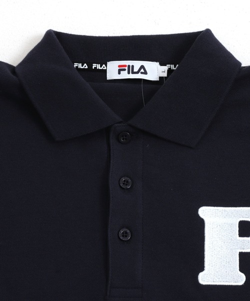 FILA(フィラ)の「FILA/フィラ ワッペンロゴ刺繍 ナンバリング 綿100% ドロップショルダー 長袖ポロシャツ(ポロシャツ・メンズ・ホワイト/ブラック/ダークグリーン/ネイビー・LL/S/M/L/5L/4L)」の11枚目の写真