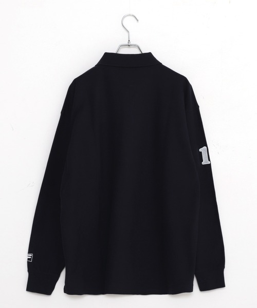 FILA(フィラ)の「FILA/フィラ ワッペンロゴ刺繍 ナンバリング 綿100% ドロップショルダー 長袖ポロシャツ(ポロシャツ・メンズ・ホワイト/ブラック/ダークグリーン/ネイビー・LL/S/M/L/5L/4L)」の10枚目の写真