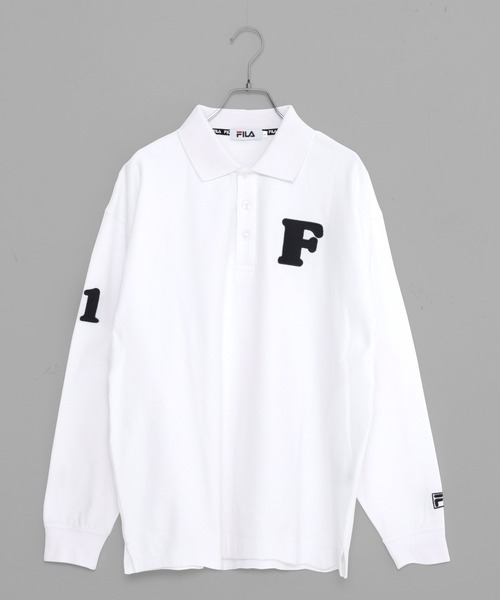 FILA(フィラ)の「FILA/フィラ ワッペンロゴ刺繍 ナンバリング 綿100% ドロップショルダー 長袖ポロシャツ(ポロシャツ・メンズ・ホワイト/ブラック/ダークグリーン/ネイビー・LL/S/M/L/5L/4L)」の5枚目の写真