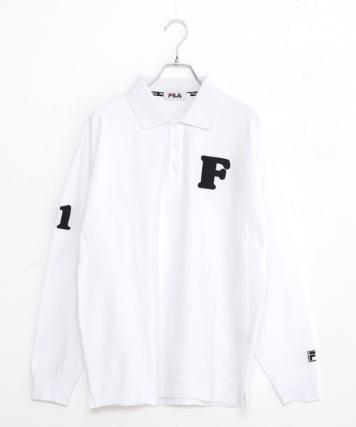FILA(フィラ)の「FILA/フィラ ワッペンロゴ刺繍 ナンバリング 綿100% ドロップショルダー 長袖ポロシャツ(ポロシャツ・メンズ・ホワイト/ブラック/ダークグリーン/ネイビー・LL/S/M/L/5L/4L)」の6枚目の写真