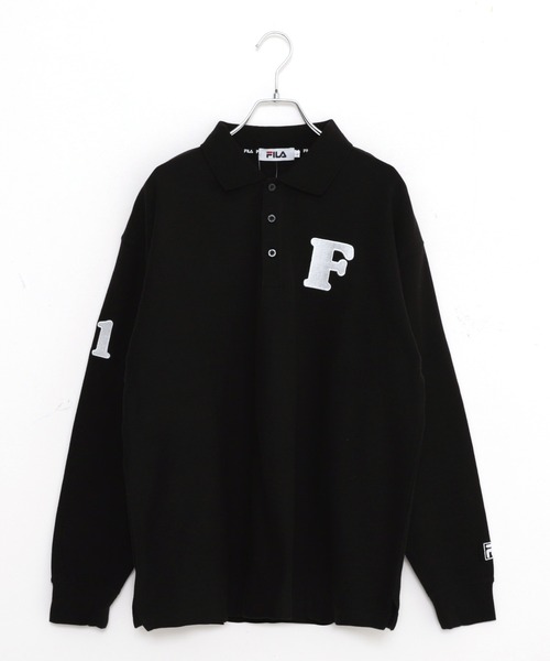 FILA(フィラ)の「FILA/フィラ ワッペンロゴ刺繍 ナンバリング 綿100% ドロップショルダー 長袖ポロシャツ(ポロシャツ・メンズ・ホワイト/ブラック/ダークグリーン/ネイビー・LL/S/M/L/5L/4L)」の7枚目の写真
