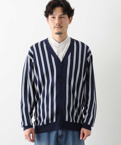 B.C STOCK(ベーセーストック)の「レジメンタルストライプカーデ(カーディガン/ボレロ・メンズ・ベージュ/ネイビー・MEDIUM/LARGE)」の10枚目の写真