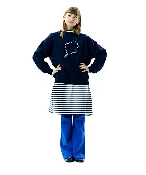 CLOTTY(クロッティ)の「A'GEM/9 × .kom『CLOTTY/クロッティ』BIG CC OUTLINE SWEAT-SHIRT/ビッグ綿あめ アウトラインデザイン スウェットシャツ(スウェット・レディース・イエロー/ネイビー/ライトグリーン・FREE)」の19枚目の写真
