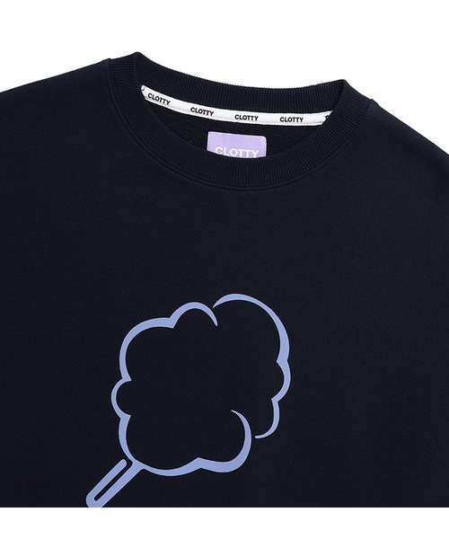 CLOTTY(クロッティ)の「A'GEM/9 × .kom『CLOTTY/クロッティ』BIG CC OUTLINE SWEAT-SHIRT/ビッグ綿あめ アウトラインデザイン スウェットシャツ(スウェット・レディース・イエロー/ネイビー/ライトグリーン・FREE)」の12枚目の写真