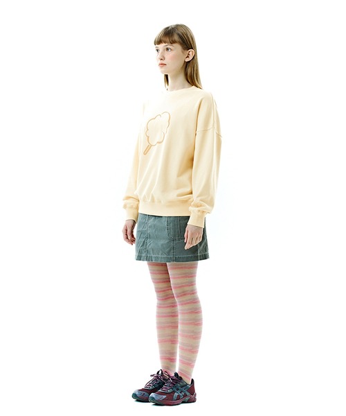 CLOTTY(クロッティ)の「A'GEM/9 × .kom『CLOTTY/クロッティ』BIG CC OUTLINE SWEAT-SHIRT/ビッグ綿あめ アウトラインデザイン スウェットシャツ(スウェット・レディース・イエロー/ネイビー/ライトグリーン・FREE)」の20枚目の写真
