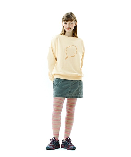 CLOTTY(クロッティ)の「A'GEM/9 × .kom『CLOTTY/クロッティ』BIG CC OUTLINE SWEAT-SHIRT/ビッグ綿あめ アウトラインデザイン スウェットシャツ(スウェット・レディース・イエロー/ネイビー/ライトグリーン・FREE)」の11枚目の写真