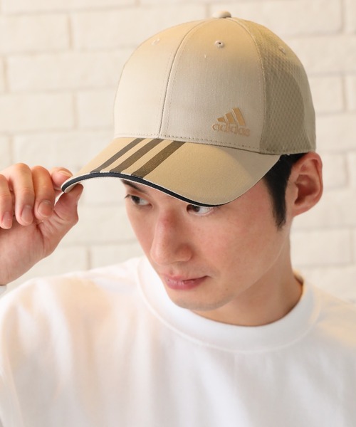 セール】【adidas/アディダス】TCツイル×ライトメッシュ スリーライン