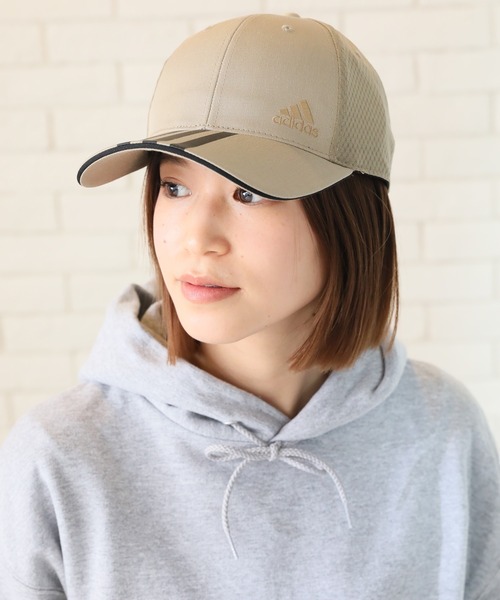 adidas(アディダス)の「【adidas/アディダス】TCツイル×ライトメッシュ スリーラインロゴキャップ(キャップ・メンズ・ブラック/ベージュ/ネイビー/グレー・FREE)」の17枚目の写真