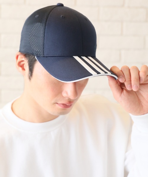 adidas/アディダス】TCツイル×ライトメッシュ スリーラインロゴ