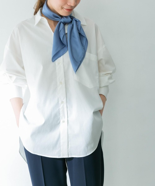 URBAN RESEARCH（アーバンリサーチ）の「コクーンシャツ（シャツ/ブラウス・レディース・オフホワイト/ライトベージュ/ネイビー・FREE）」の5枚目の写真